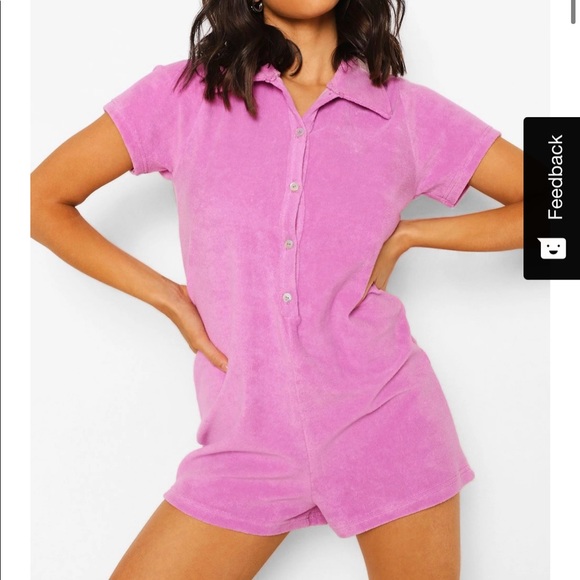 Boohoo Terry Cloth Romper 